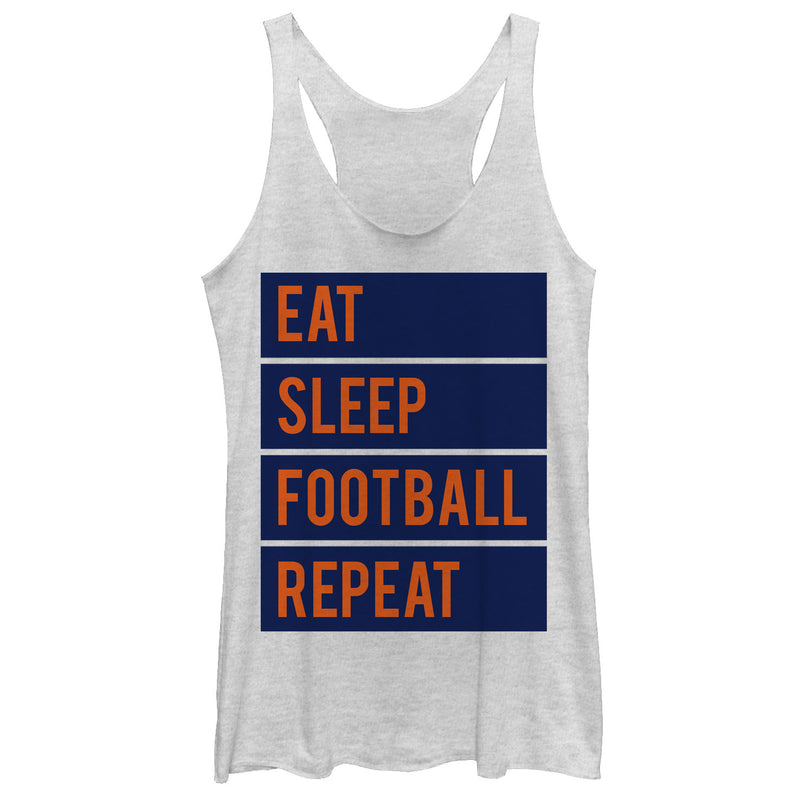 Women's CHIN UP Eat Sleep Football Repeat Racerback Tank Top