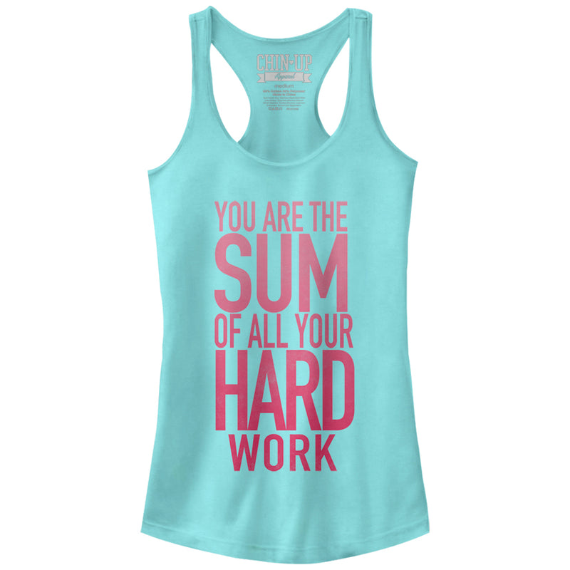 Junior's CHIN UP Sum of all Your Hard Work Racerback Tank Top