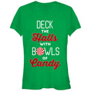 Junior's CHIN UP Christmas Candy Deck the Halls T-Shirt