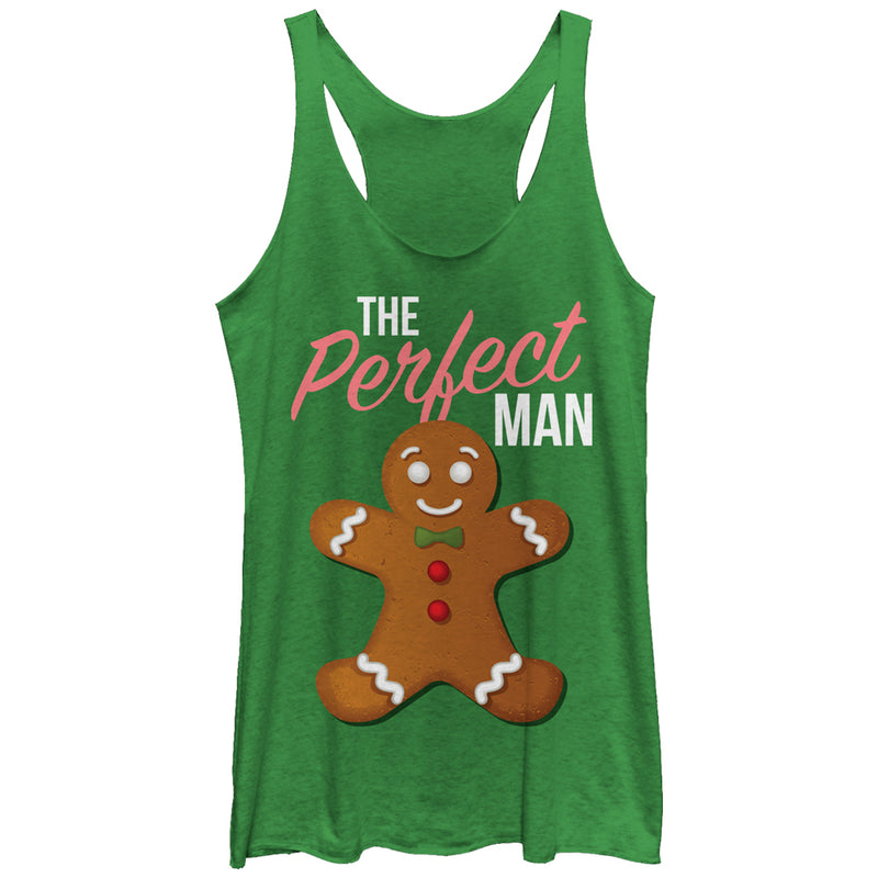 Women's CHIN UP Christmas Perfect Gingerbread Man Racerback Tank Top