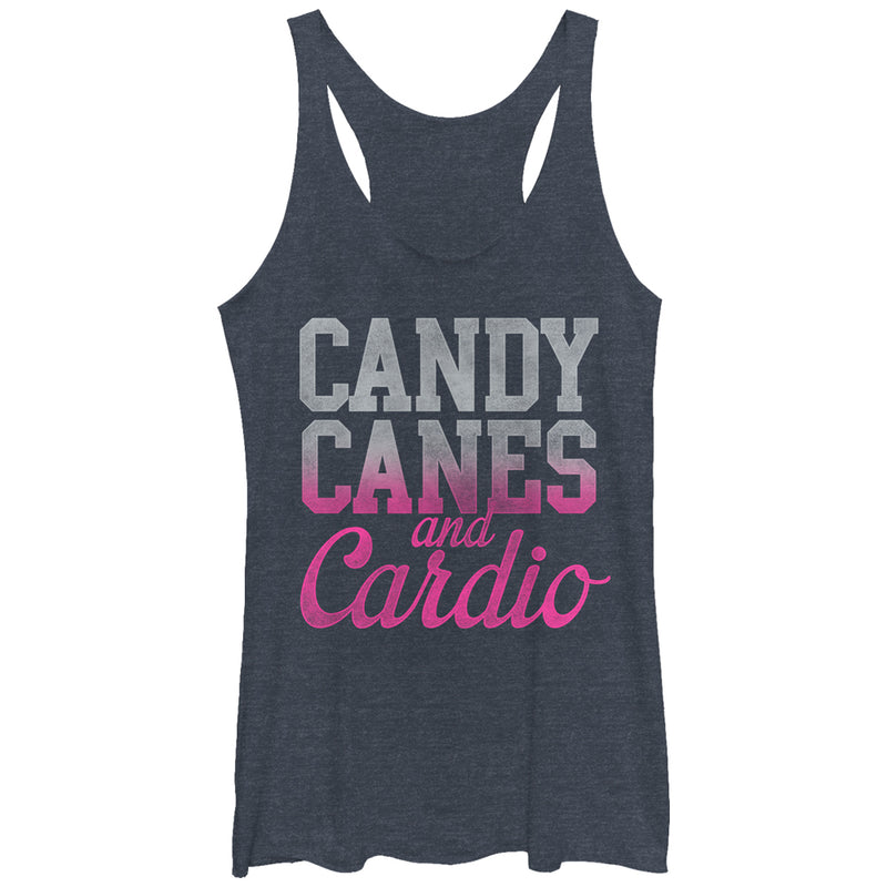 Women's CHIN UP Christmas Candy Cane Cardio Racerback Tank Top