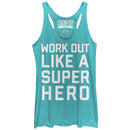 Women's CHIN UP Work Out Like a Super Hero Racerback Tank Top