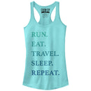 Junior's CHIN UP Run Eat Travel Sleep Repeat Racerback Tank Top