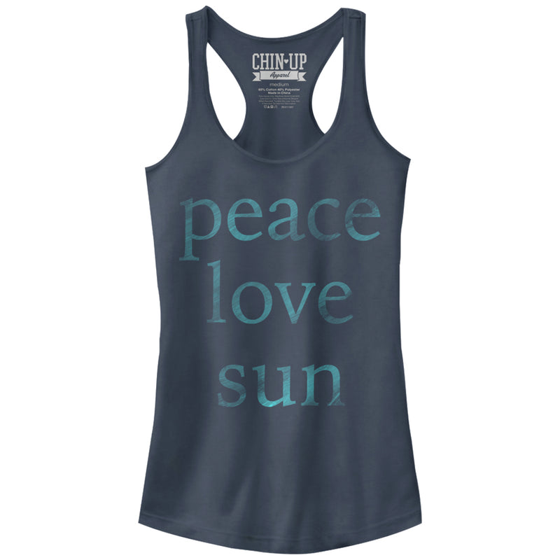 Junior's CHIN UP Peace Love Sun Racerback Tank Top