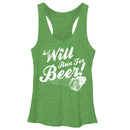 Women's CHIN UP Will Run For Beer Racerback Tank Top
