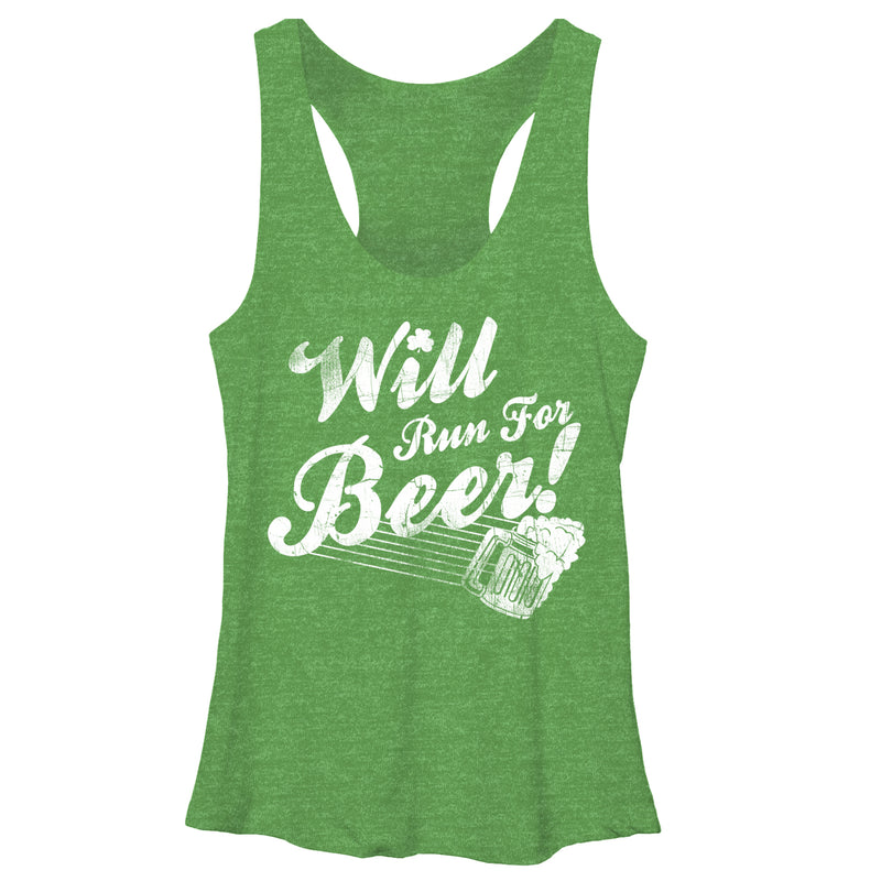 Women's CHIN UP Will Run For Beer Racerback Tank Top