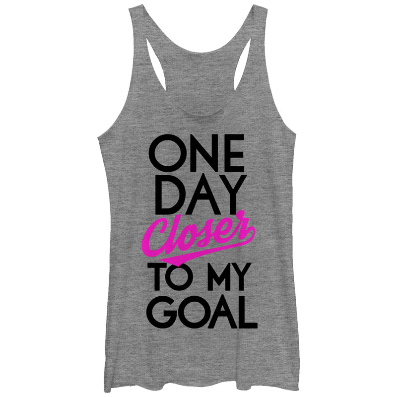 Women's CHIN UP One Day Closer to My Goal Racerback Tank Top