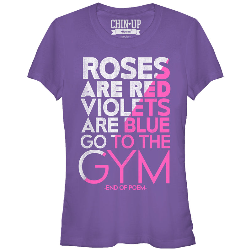 Junior's CHIN UP Valentine Roses Are Gym Poem T-Shirt