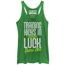 Women's CHIN UP Training Kicks in When Luck Runs Out Racerback Tank Top