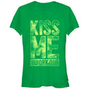 Junior's CHIN UP Kiss Me I Work Out T-Shirt