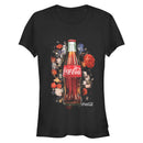 Junior's Coca Cola Bottle Floral Print T-Shirt