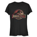 Junior's Jurassic Park Earth Tone Logo T-Shirt