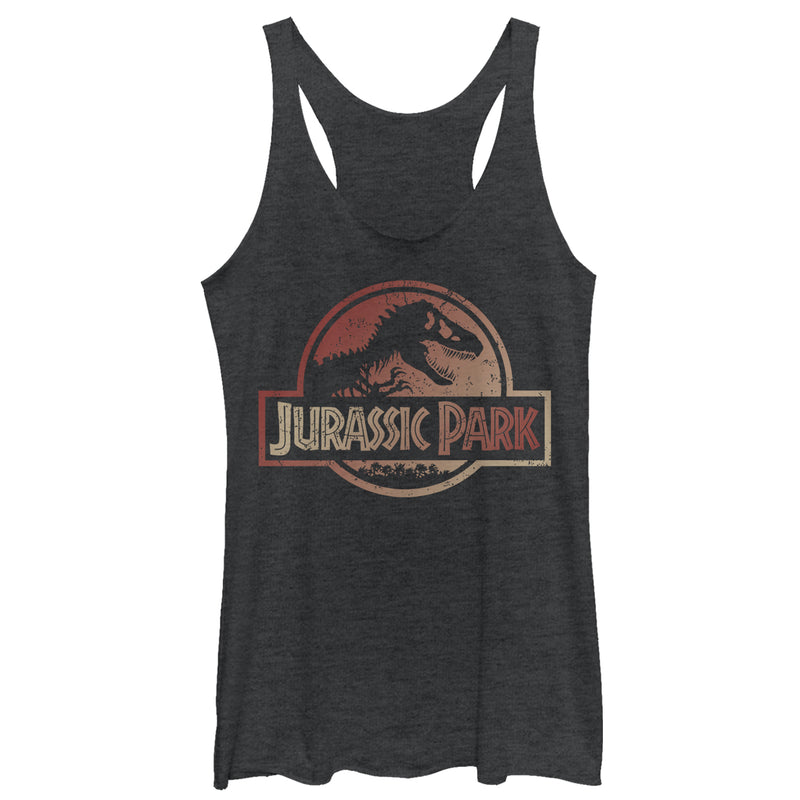 Women's Jurassic Park Earth Tone Logo Racerback Tank Top