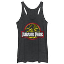 Women's Jurassic Park Neon T Rex Logo Racerback Tank Top