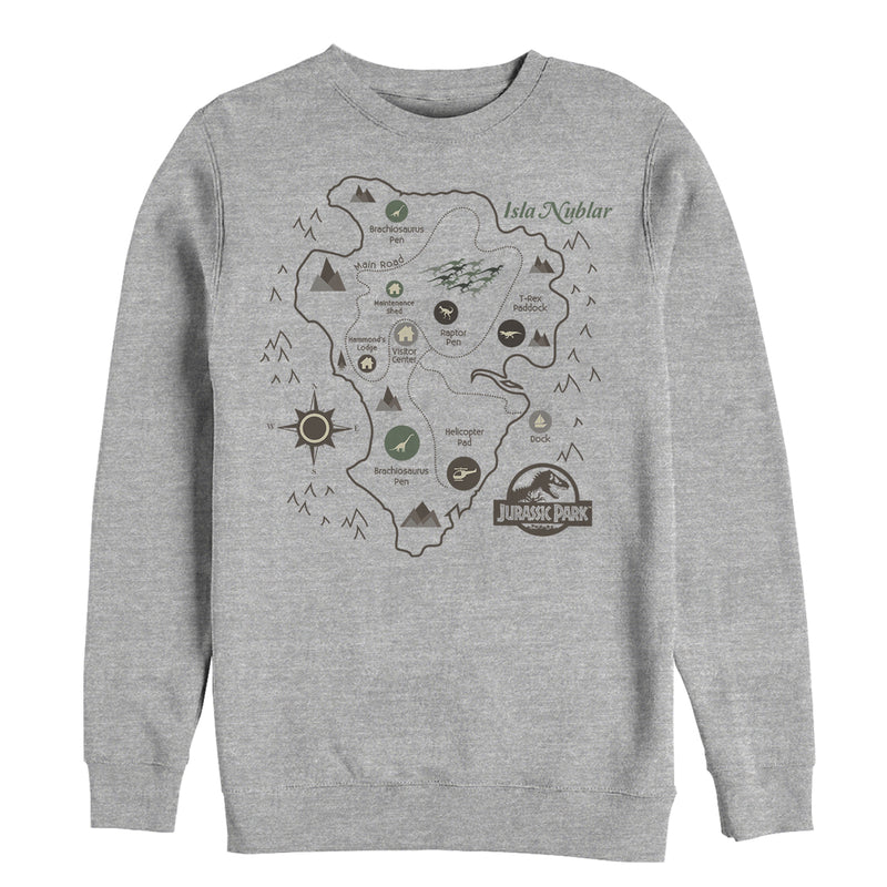 Men's Jurassic Park Isla Nublar Map Sweatshirt