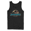 Men's Jurassic World Quilt Pattern Logo Tank Top