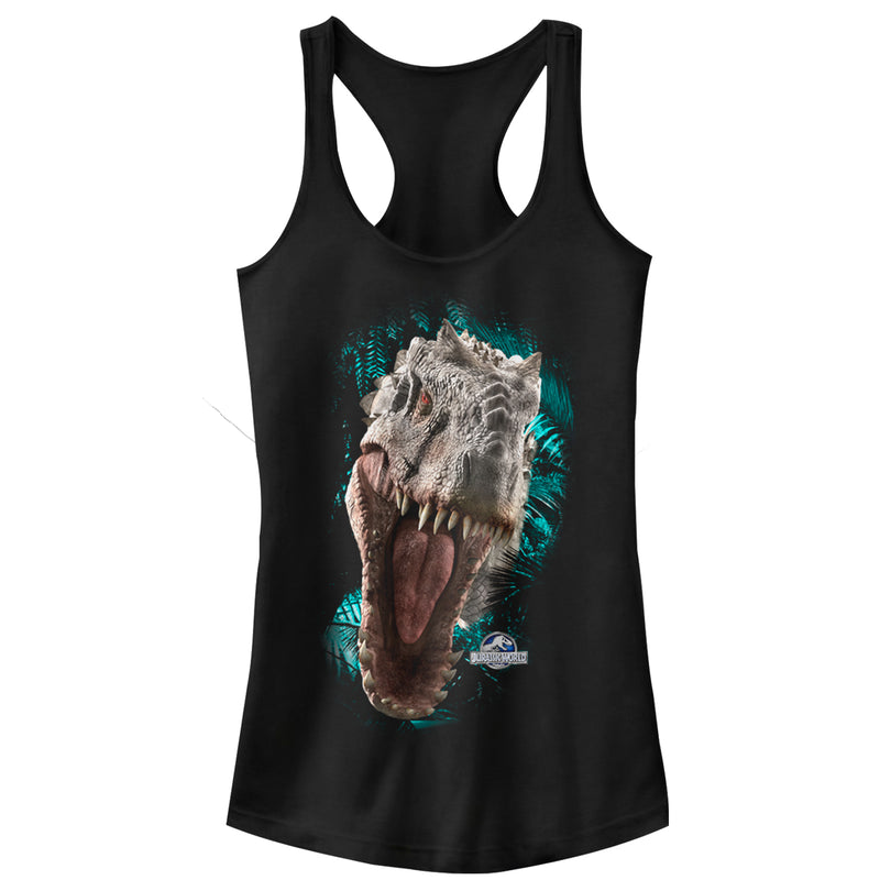 Junior's Jurassic World Red-Eyed Monster Racerback Tank Top