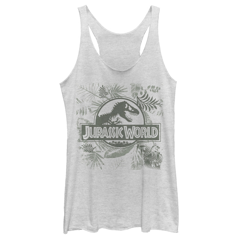 Women's Jurassic World Fern Leaf Logo Racerback Tank Top