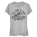 Junior's Jurassic World Park Open Logo T-Shirt