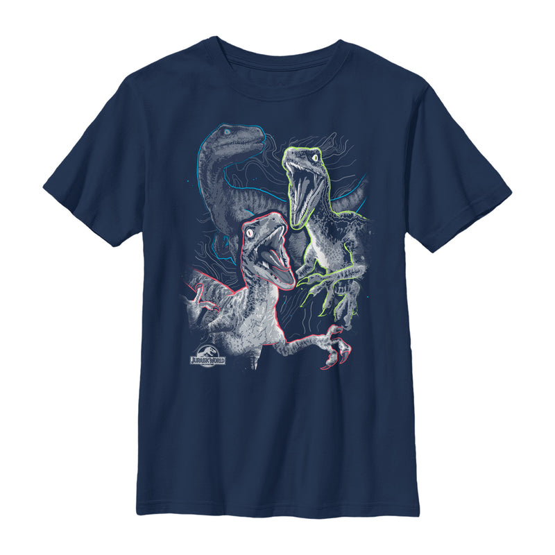 Boy's Jurassic World Raptor Outline T-Shirt