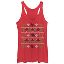 Women's Jurassic World Ugly Christmas Velociraptor Racerback Tank Top