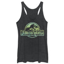 Women's Jurassic World Logo Tie Dye Print Racerback Tank Top