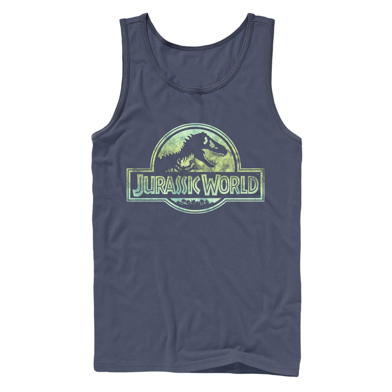 Men's Jurassic World Logo Tie Dye Print Tank Top