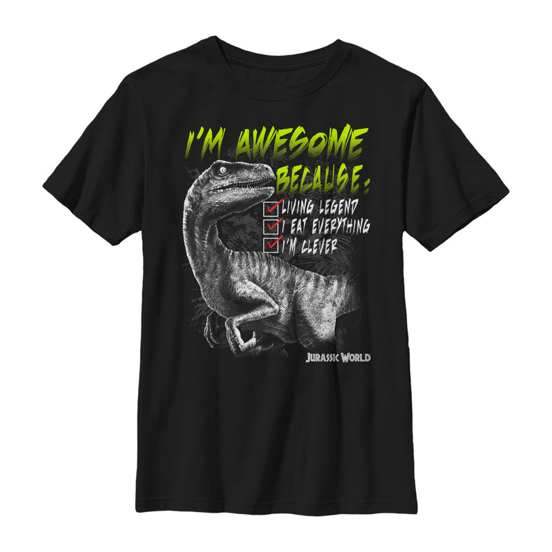 Boy's Jurassic World Awesome Because Dino T-Shirt