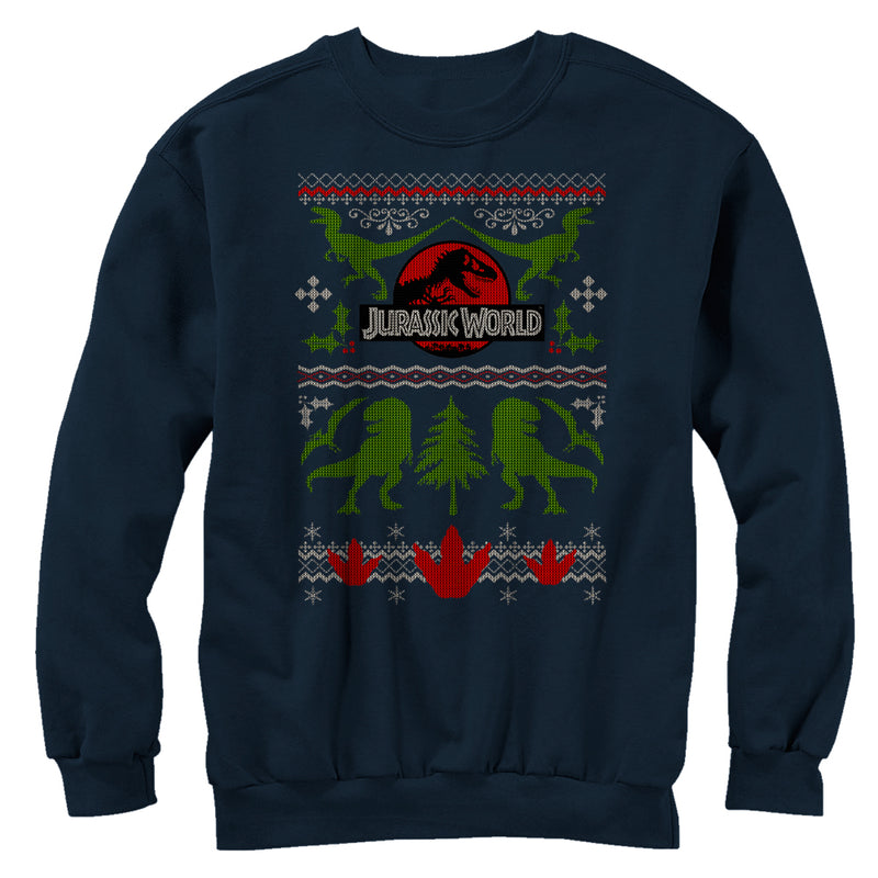 Men's Jurassic World Ugly Christmas Print Sweatshirt