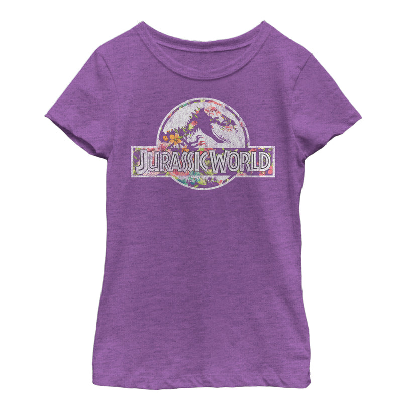 Girl's Jurassic World Vintage Tropical Logo T-Shirt