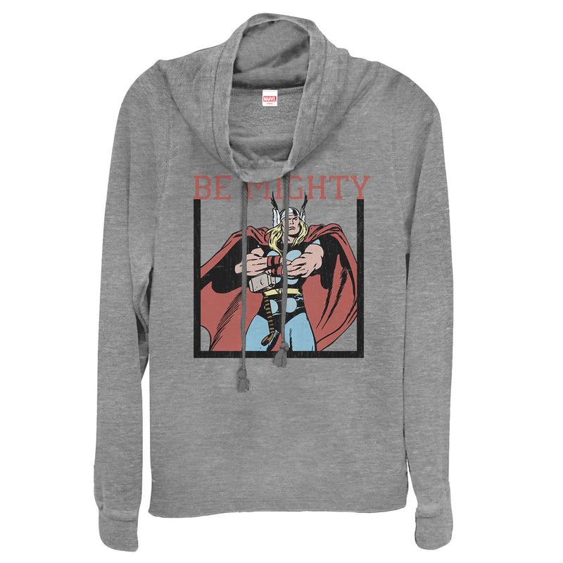 Junior's Marvel Classic Thor Be Mighty Cowl Neck Sweatshirt