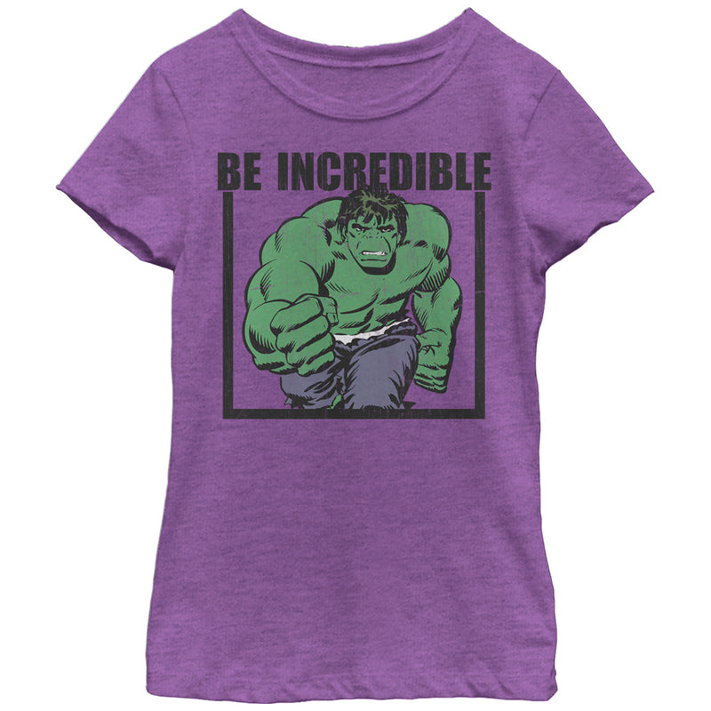 Girl's Marvel Hulk Be Incredible T-Shirt