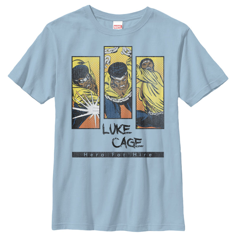 Boy's Marvel Heroes for Hire Luke Cage Panels T-Shirt