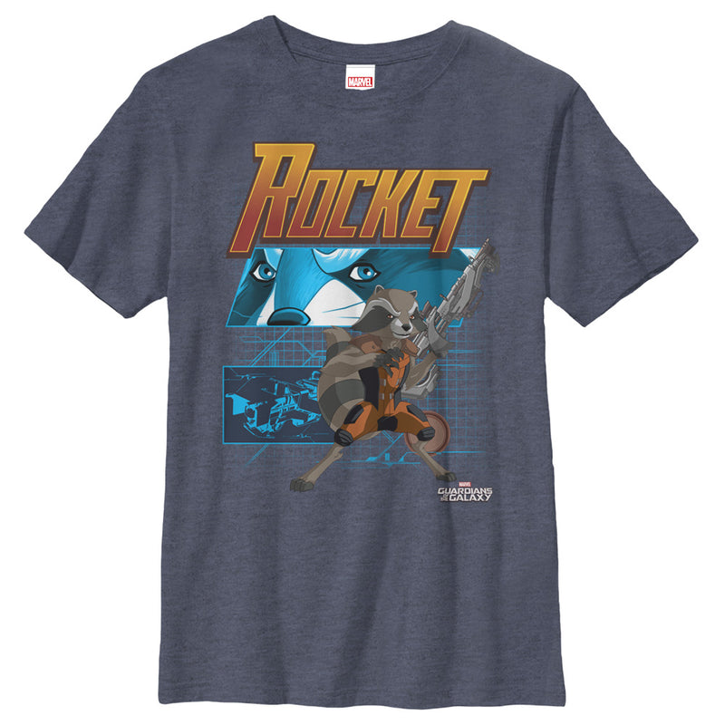 Boy's Marvel Guardians of the Galaxy Rocket Schematic T-Shirt