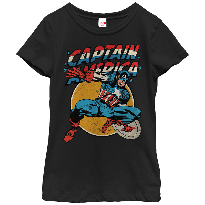 Girl's Marvel Captain America Shield T-Shirt