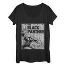 Women's Marvel Black Panther Chalk Print Scoop Neck