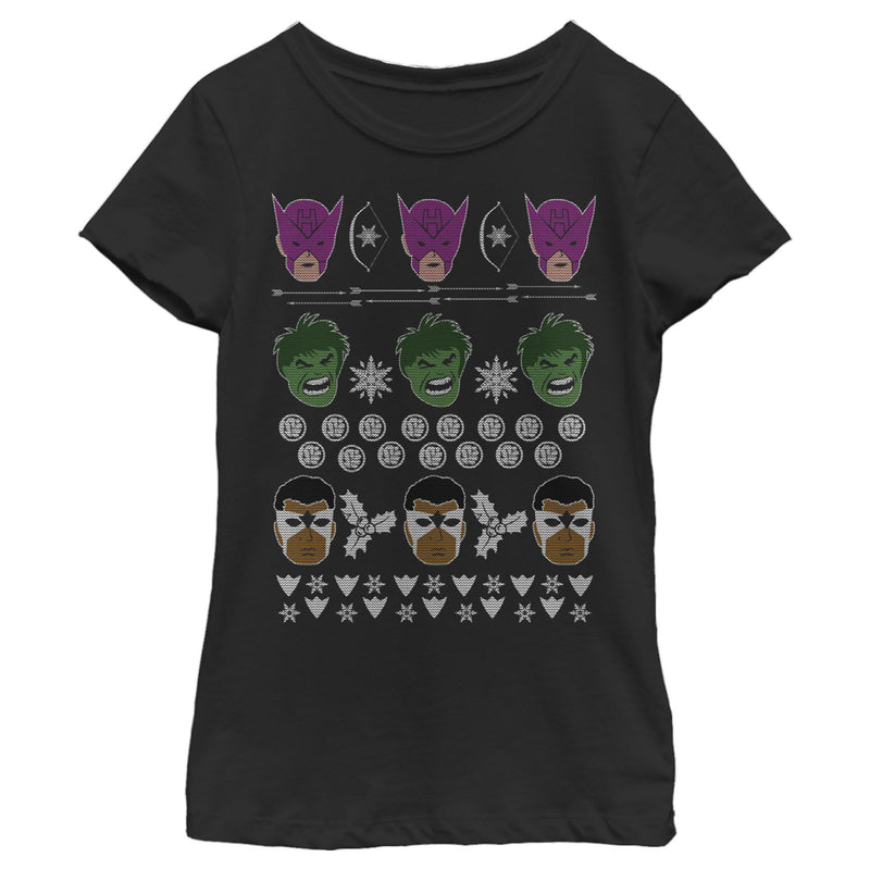 Girl's Marvel Ugly Christmas Avengers T-Shirt