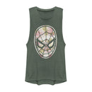Junior's Marvel Spider-Man Floral Print Festival Muscle Tee
