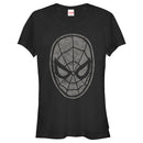 Junior's Marvel Spider-Man Grayscale Floral Print T-Shirt