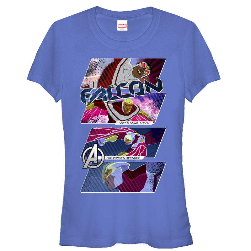 Junior's Marvel Falcon Panels T-Shirt