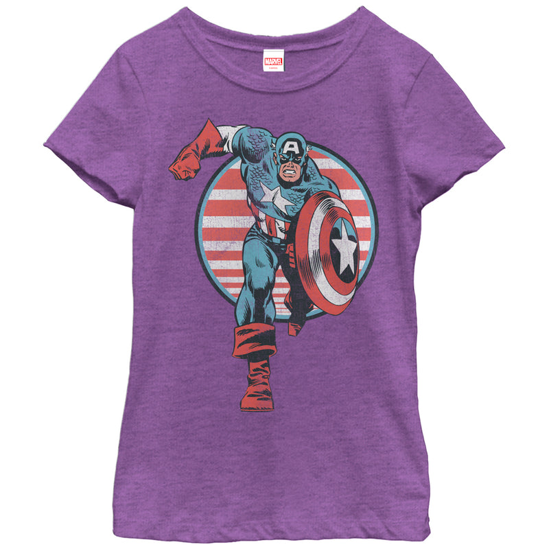 Girl's Marvel Captain America Charge T-Shirt