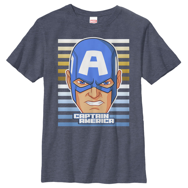 Boy's Marvel Captain America Face T-Shirt
