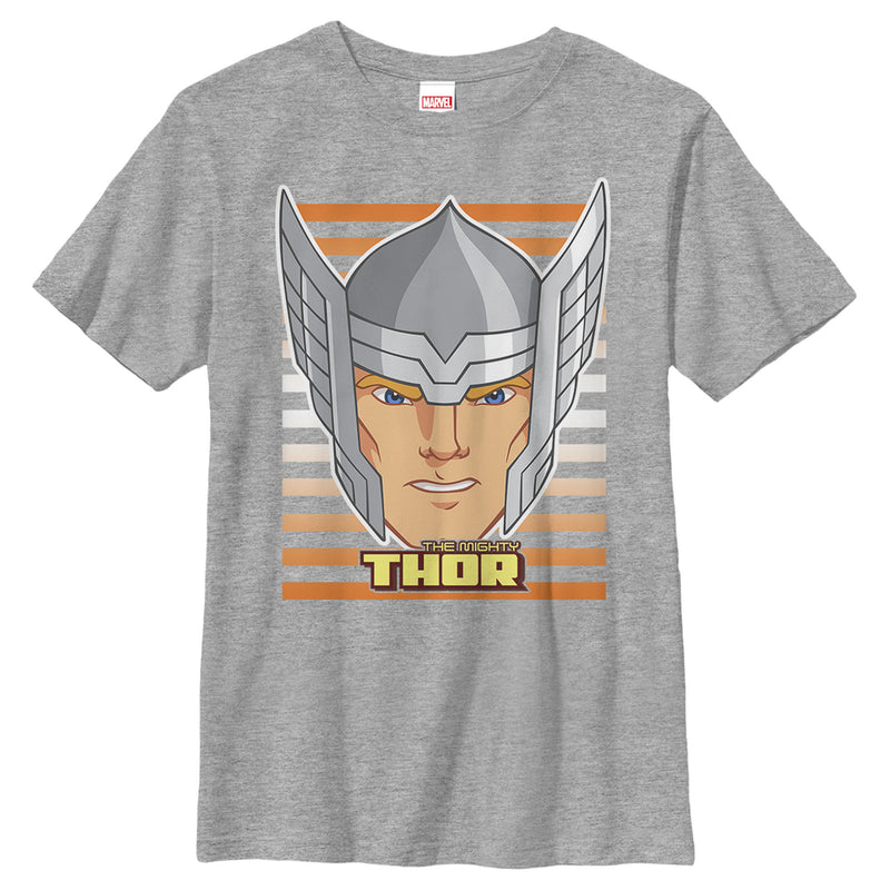 Boy's Marvel Thor Cartoon Face T-Shirt