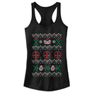 Junior's Marvel Ugly Christmas Deadpool Racerback Tank Top