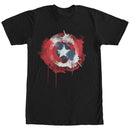 Men's Marvel Captain America Shield Watercolor Print T-Shirt