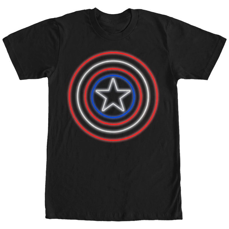 Men's Marvel Captain America Shield Neon Light T-Shirt