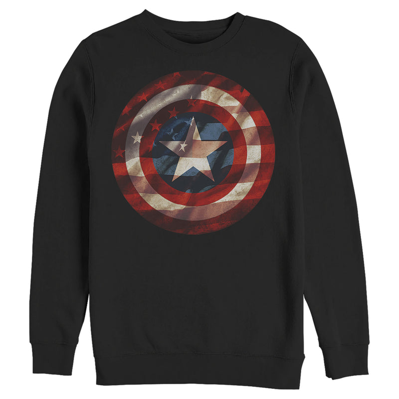 Men's Marvel Captain America Avengers Shield Flag Sweatshirt