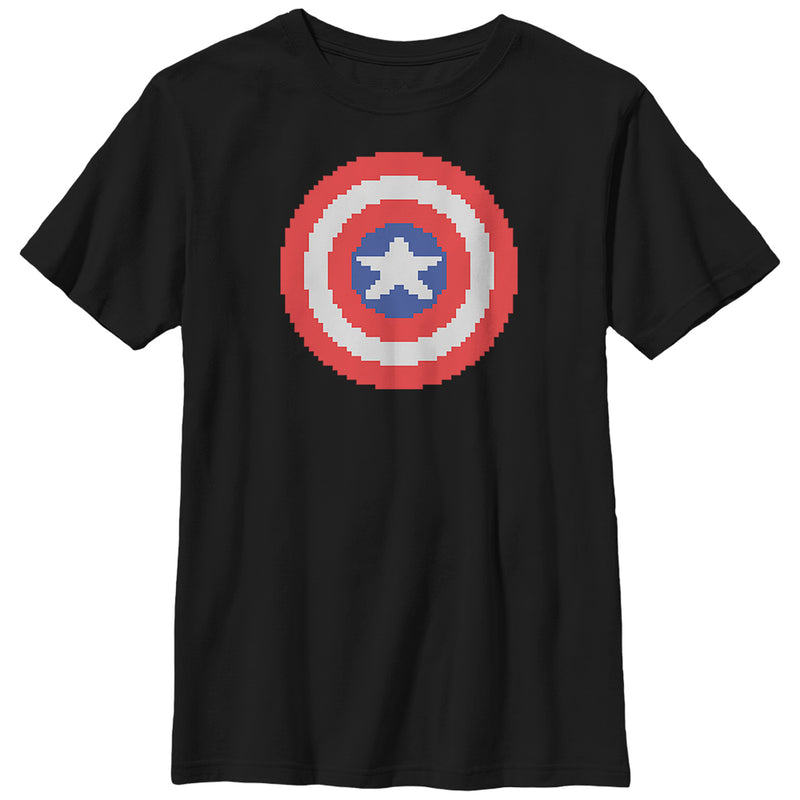 Boy's Marvel Captain America Pixelated Shield T-Shirt