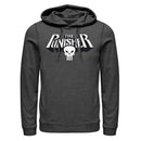 Men's Marvel Punisher Skull Text Logo Pull Over Hoodie