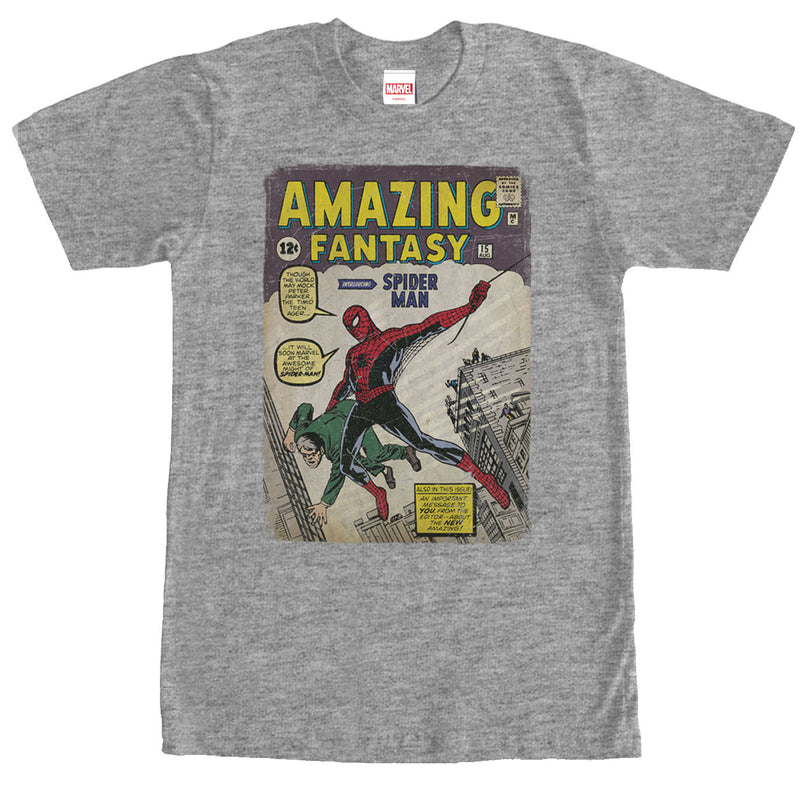 Men's Marvel Spider-Man Comic Book Cover Print T-Shirt